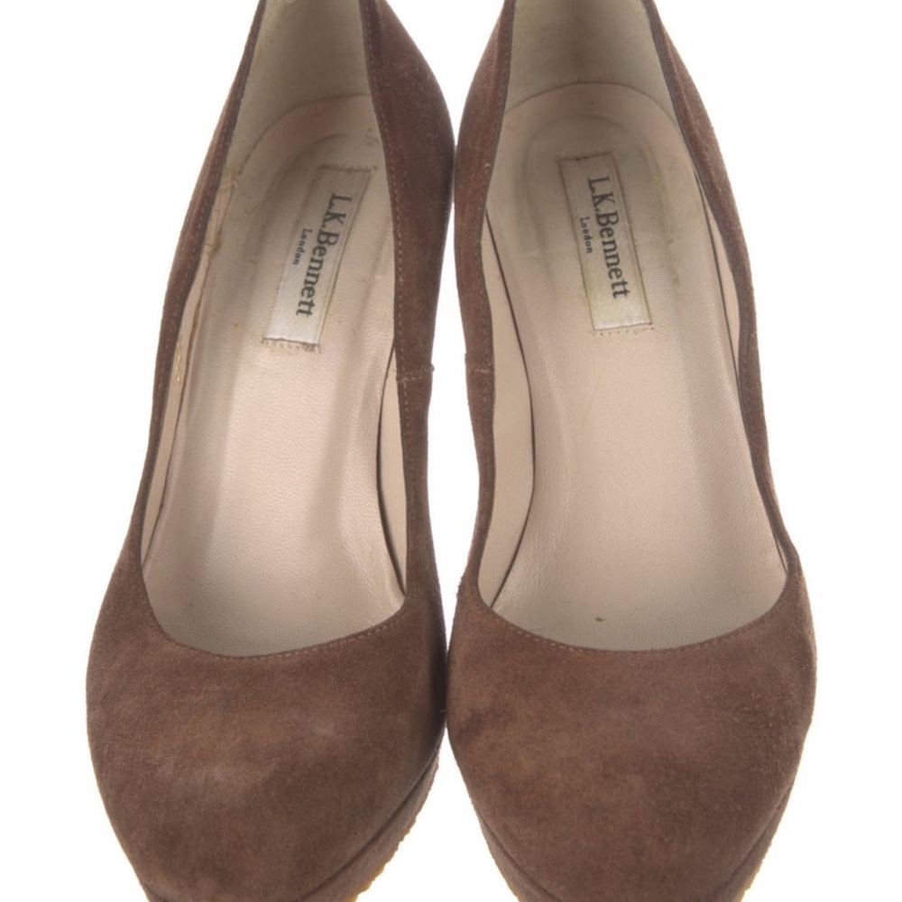 LK Bennett Chocolate Suede Heels